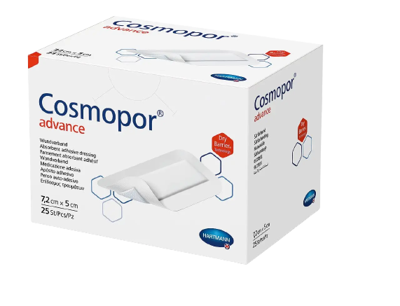 Абсорбуюча адгезивна пов'язка Cosmopor® advance 7,2см x 5см 25шт